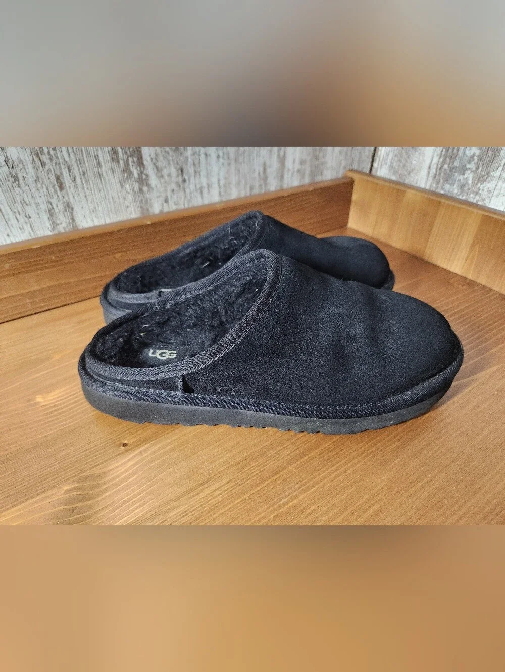 UGG Black Suede Slip-On Clog USA Youth Size 5
